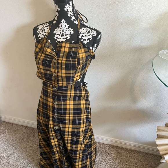Plaid urban outfitters backless dress - Picture 4 of 5